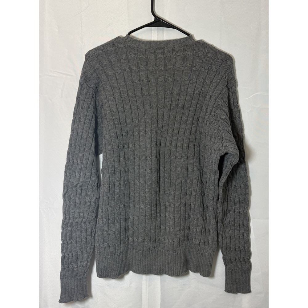 Daniel Cremieux Cotton Cable Knit  Sweater Men's Grey  Size‎ L Grandpa Core - Picture 5 of 12